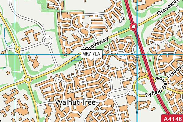 MK7 7LA map - OS VectorMap District (Ordnance Survey) MK7 7LA map - OS VectorMap District (Ordnance Survey)