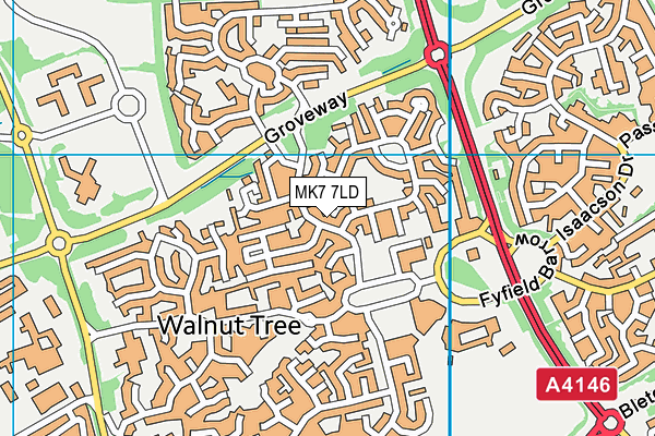 MK7 7LD map - OS VectorMap District (Ordnance Survey) MK7 7LD map - OS VectorMap District (Ordnance Survey)