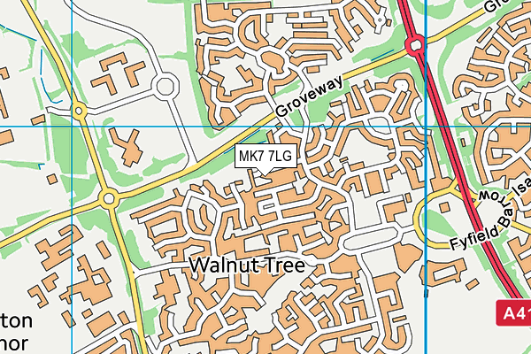 MK7 7LG map - OS VectorMap District (Ordnance Survey) MK7 7LG map - OS VectorMap District (Ordnance Survey)