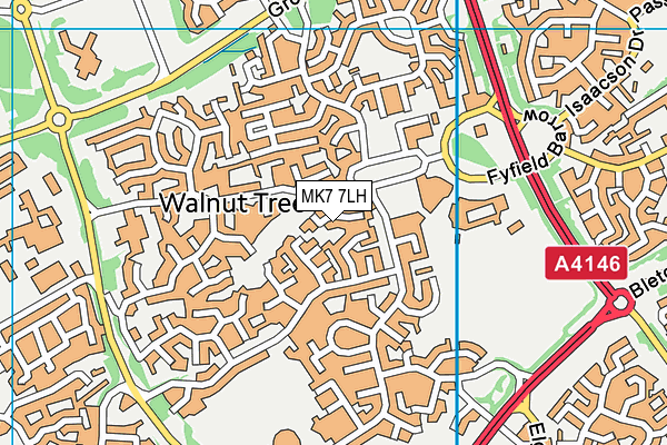 MK7 7LH map - OS VectorMap District (Ordnance Survey) MK7 7LH map - OS VectorMap District (Ordnance Survey)