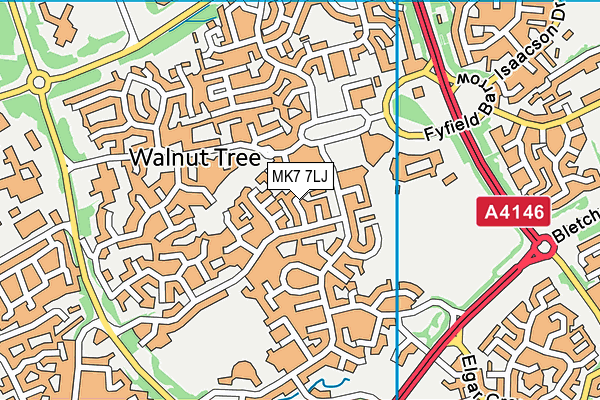 MK7 7LJ map - OS VectorMap District (Ordnance Survey)
