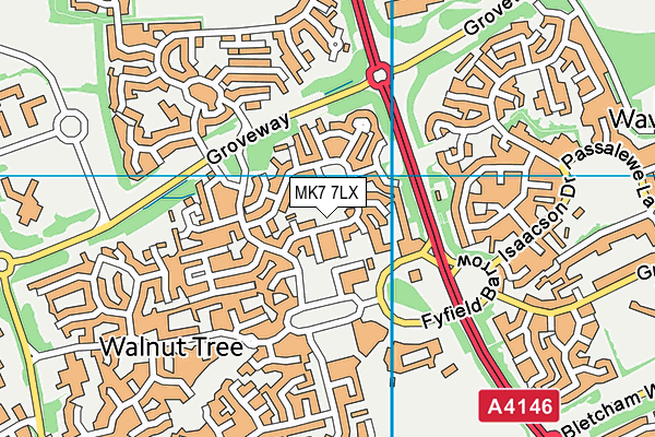 MK7 7LX map - OS VectorMap District (Ordnance Survey) MK7 7LX map - OS VectorMap District (Ordnance Survey)
