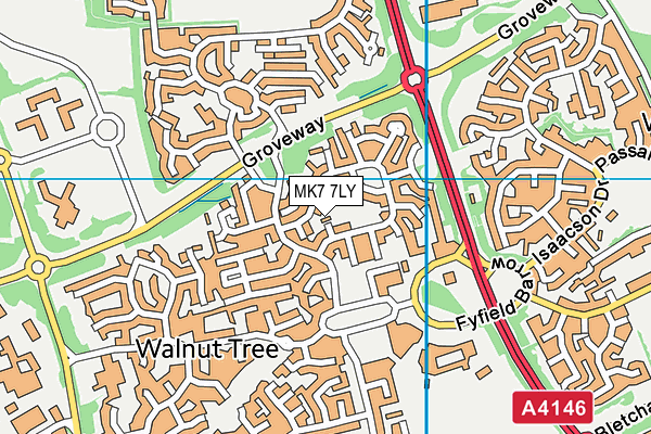 MK7 7LY map - OS VectorMap District (Ordnance Survey) MK7 7LY map - OS VectorMap District (Ordnance Survey)