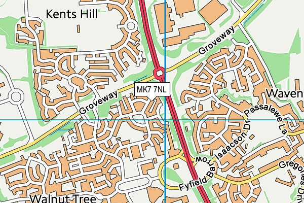 MK7 7NL map - OS VectorMap District (Ordnance Survey)