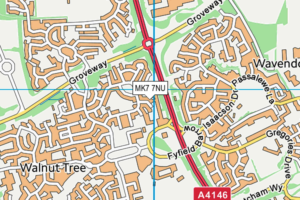 MK7 7NU map - OS VectorMap District (Ordnance Survey) MK7 7NU map - OS VectorMap District (Ordnance Survey)