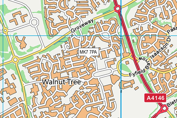 MK7 7PA map - OS VectorMap District (Ordnance Survey) MK7 7PA map - OS VectorMap District (Ordnance Survey)