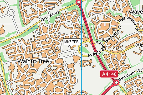 MK7 7PB map - OS VectorMap District (Ordnance Survey) MK7 7PB map - OS VectorMap District (Ordnance Survey)