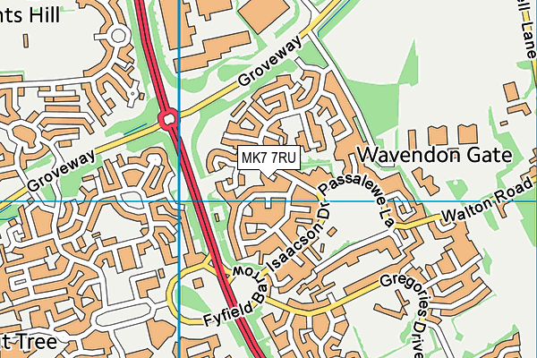 MK7 7RU map - OS VectorMap District (Ordnance Survey) MK7 7RU map - OS VectorMap District (Ordnance Survey)