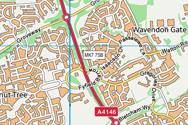 MK7 7SB map - OS VectorMap District (Ordnance Survey)