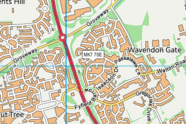 MK7 7SE map - OS VectorMap District (Ordnance Survey) MK7 7SE map - OS VectorMap District (Ordnance Survey)