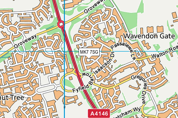 MK7 7SG map - OS VectorMap District (Ordnance Survey)