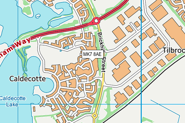 MK7 8AE map - OS VectorMap District (Ordnance Survey)