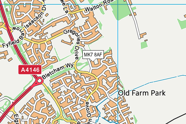 MK7 8AF map - OS VectorMap District (Ordnance Survey) MK7 8AF map - OS VectorMap District (Ordnance Survey)