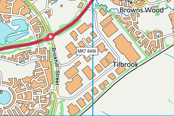MK7 8AW map - OS VectorMap District (Ordnance Survey) MK7 8AW map - OS VectorMap District (Ordnance Survey)
