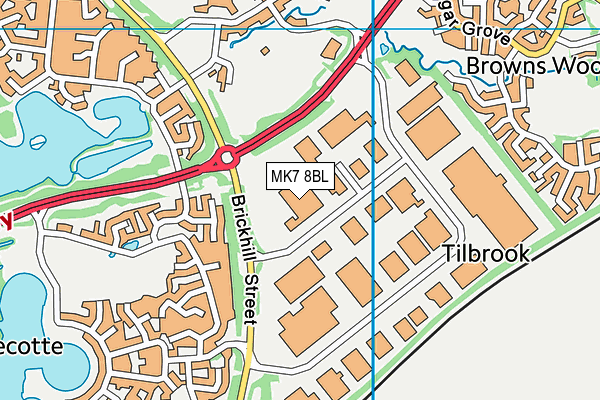 MK7 8BL map - OS VectorMap District (Ordnance Survey) MK7 8BL map - OS VectorMap District (Ordnance Survey)