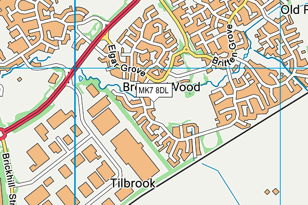 MK7 8DL map - OS VectorMap District (Ordnance Survey) MK7 8DL map - OS VectorMap District (Ordnance Survey)