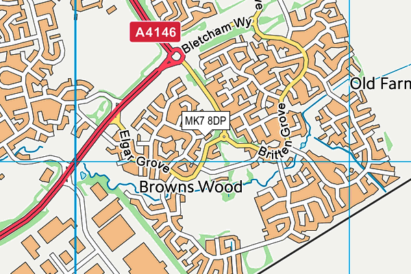 MK7 8DP map - OS VectorMap District (Ordnance Survey) MK7 8DP map - OS VectorMap District (Ordnance Survey)