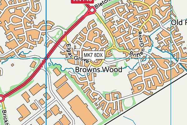 MK7 8DX map - OS VectorMap District (Ordnance Survey) MK7 8DX map - OS VectorMap District (Ordnance Survey)