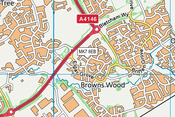 MK7 8EB map - OS VectorMap District (Ordnance Survey) MK7 8EB map - OS VectorMap District (Ordnance Survey)