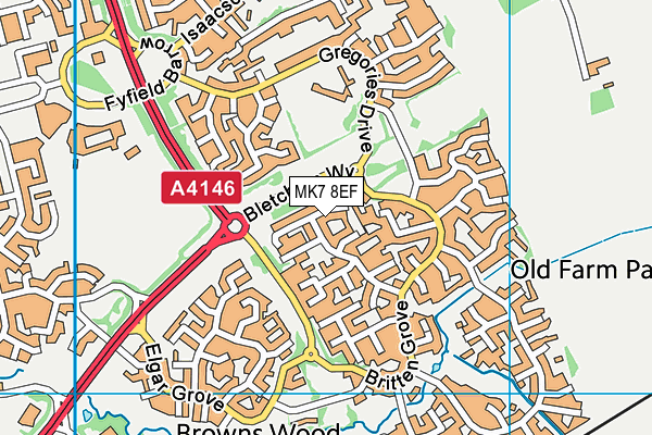 MK7 8EF map - OS VectorMap District (Ordnance Survey) MK7 8EF map - OS VectorMap District (Ordnance Survey)