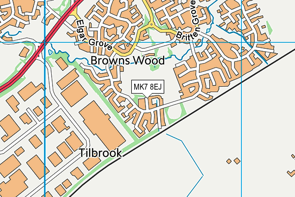 MK7 8EJ map - OS VectorMap District (Ordnance Survey) MK7 8EJ map - OS VectorMap District (Ordnance Survey)
