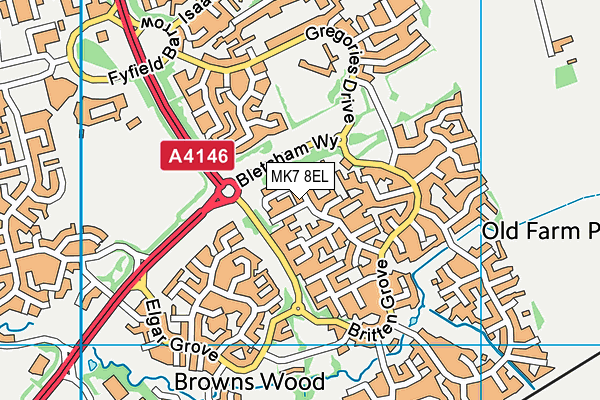 MK7 8EL map - OS VectorMap District (Ordnance Survey) MK7 8EL map - OS VectorMap District (Ordnance Survey)