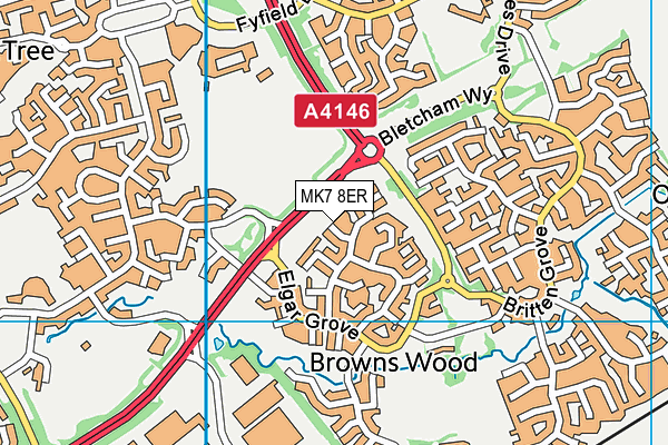 MK7 8ER map - OS VectorMap District (Ordnance Survey) MK7 8ER map - OS VectorMap District (Ordnance Survey)