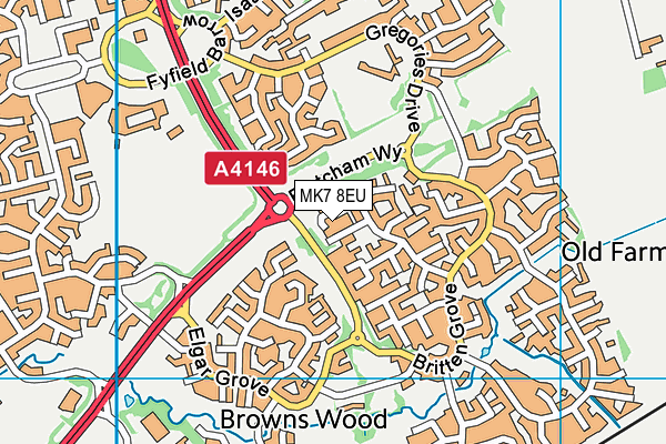 MK7 8EU map - OS VectorMap District (Ordnance Survey) MK7 8EU map - OS VectorMap District (Ordnance Survey)
