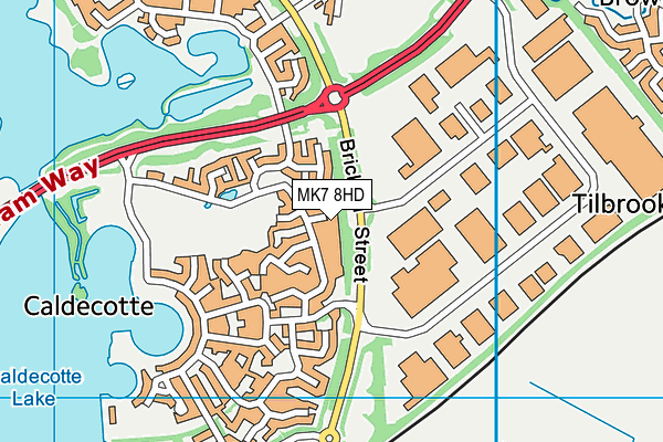 MK7 8HD map - OS VectorMap District (Ordnance Survey)