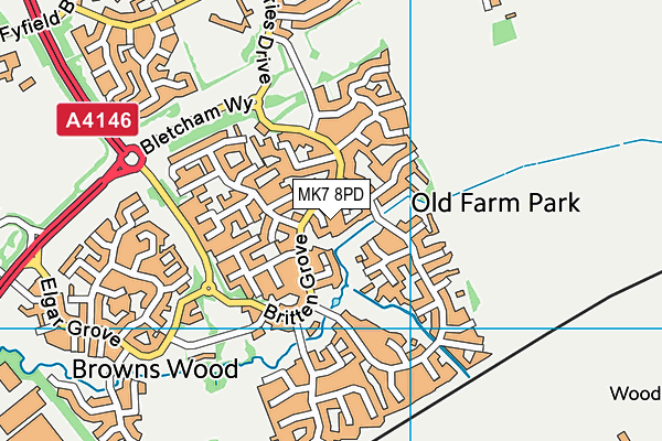 MK7 8PD map - OS VectorMap District (Ordnance Survey) MK7 8PD map - OS VectorMap District (Ordnance Survey)
