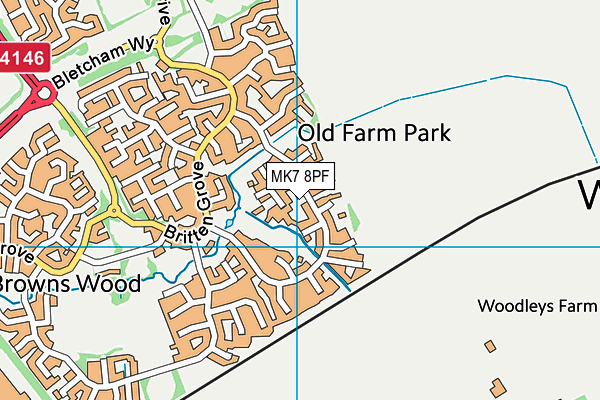 MK7 8PF map - OS VectorMap District (Ordnance Survey) MK7 8PF map - OS VectorMap District (Ordnance Survey)