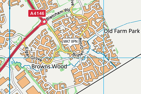MK7 8PN map - OS VectorMap District (Ordnance Survey) MK7 8PN map - OS VectorMap District (Ordnance Survey)
