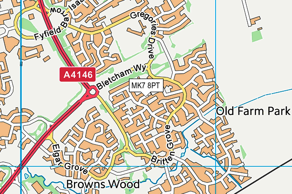 MK7 8PT map - OS VectorMap District (Ordnance Survey) MK7 8PT map - OS VectorMap District (Ordnance Survey)