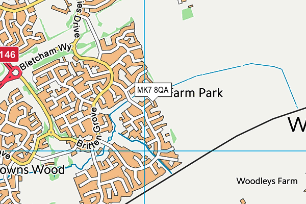 MK7 8QA map - OS VectorMap District (Ordnance Survey) MK7 8QA map - OS VectorMap District (Ordnance Survey)