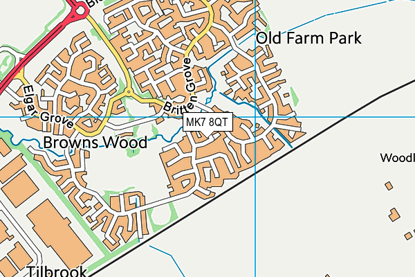 MK7 8QT map - OS VectorMap District (Ordnance Survey) MK7 8QT map - OS VectorMap District (Ordnance Survey)