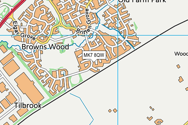 MK7 8QW map - OS VectorMap District (Ordnance Survey) MK7 8QW map - OS VectorMap District (Ordnance Survey)