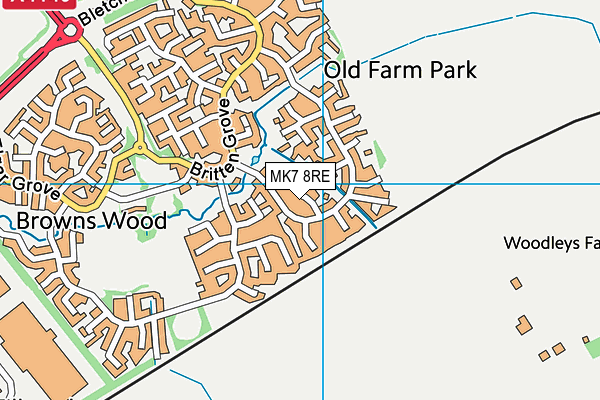 MK7 8RE map - OS VectorMap District (Ordnance Survey) MK7 8RE map - OS VectorMap District (Ordnance Survey)