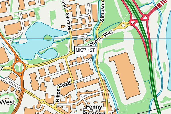 MK77 1ST map - OS VectorMap District (Ordnance Survey)