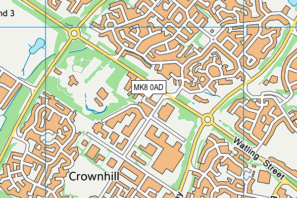 MK8 0AD map - OS VectorMap District (Ordnance Survey)