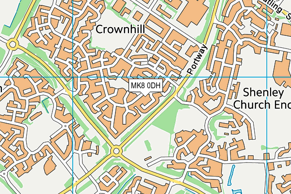 MK8 0DH map - OS VectorMap District (Ordnance Survey)