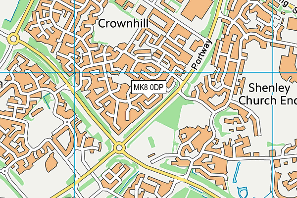 MK8 0DP map - OS VectorMap District (Ordnance Survey)