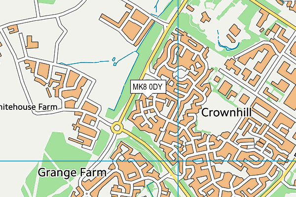 MK8 0DY map - OS VectorMap District (Ordnance Survey)