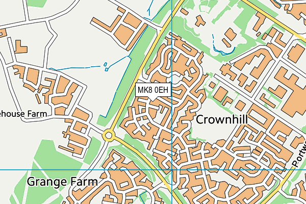 MK8 0EH map - OS VectorMap District (Ordnance Survey)