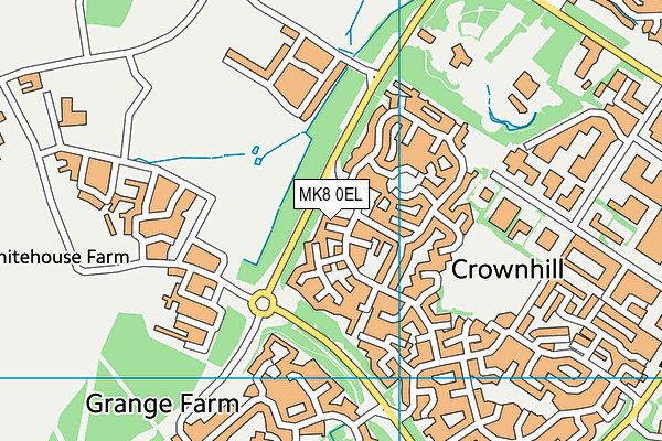 MK8 0EL map - OS VectorMap District (Ordnance Survey)