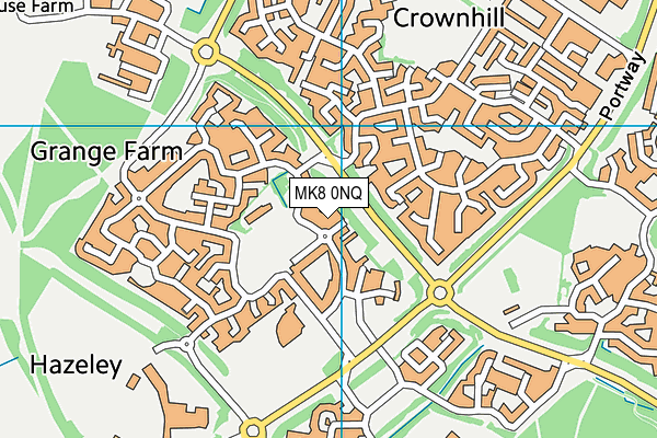 MK8 0NQ map - OS VectorMap District (Ordnance Survey)