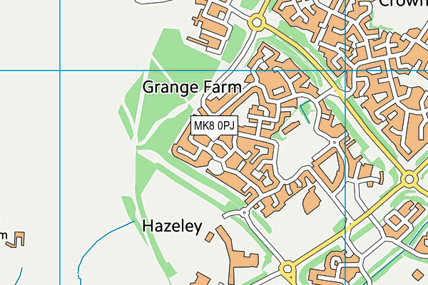 MK8 0PJ map - OS VectorMap District (Ordnance Survey)