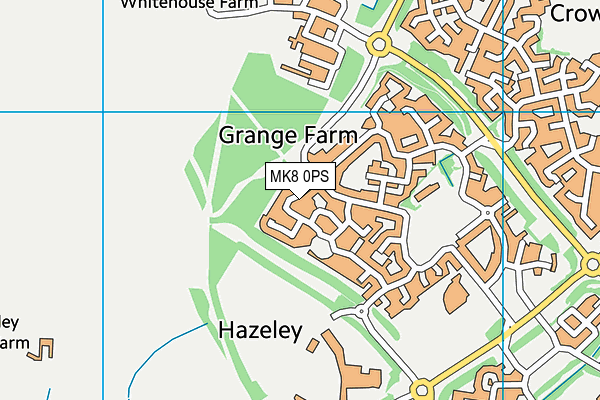 MK8 0PS map - OS VectorMap District (Ordnance Survey)