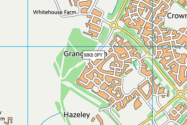 MK8 0PY map - OS VectorMap District (Ordnance Survey)