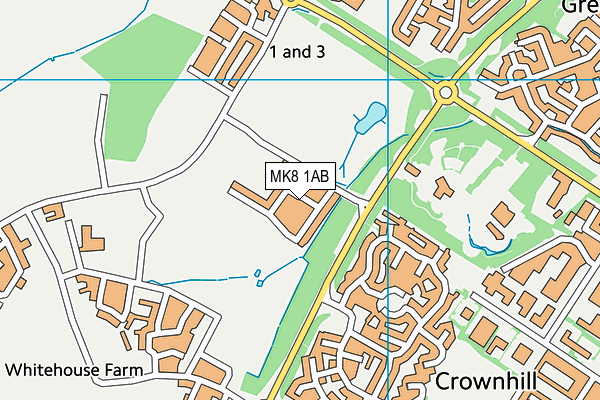 MK8 1AB map - OS VectorMap District (Ordnance Survey) MK8 1AB map - OS VectorMap District (Ordnance Survey)