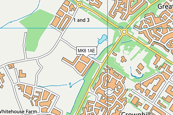 MK8 1AE map - OS VectorMap District (Ordnance Survey) MK8 1AE map - OS VectorMap District (Ordnance Survey)